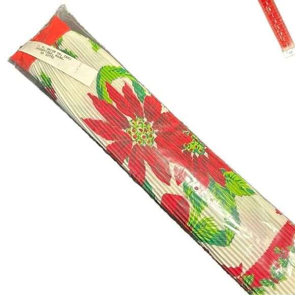 Vintage 1950s Ever pleat Poinsettia Half Apron. NIB - Picture 10 of 11